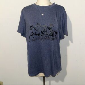 Western Cowgirl Blue Graphic Horse T-Shirt SHEIN
